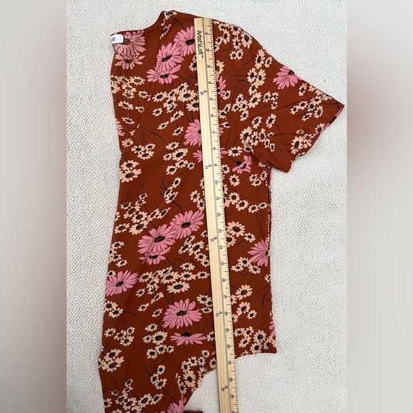 Madewell Novel Tie-Front Top in Hillside Daisies Multi Daisies Burnt Clay Size:S - Picture 9 of 15